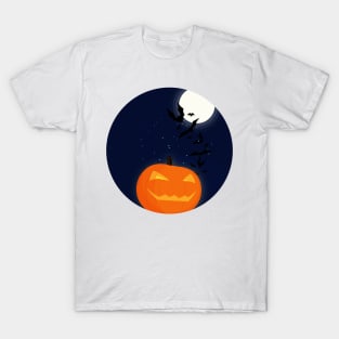 Halloween Pumpkin & Bats T-Shirt